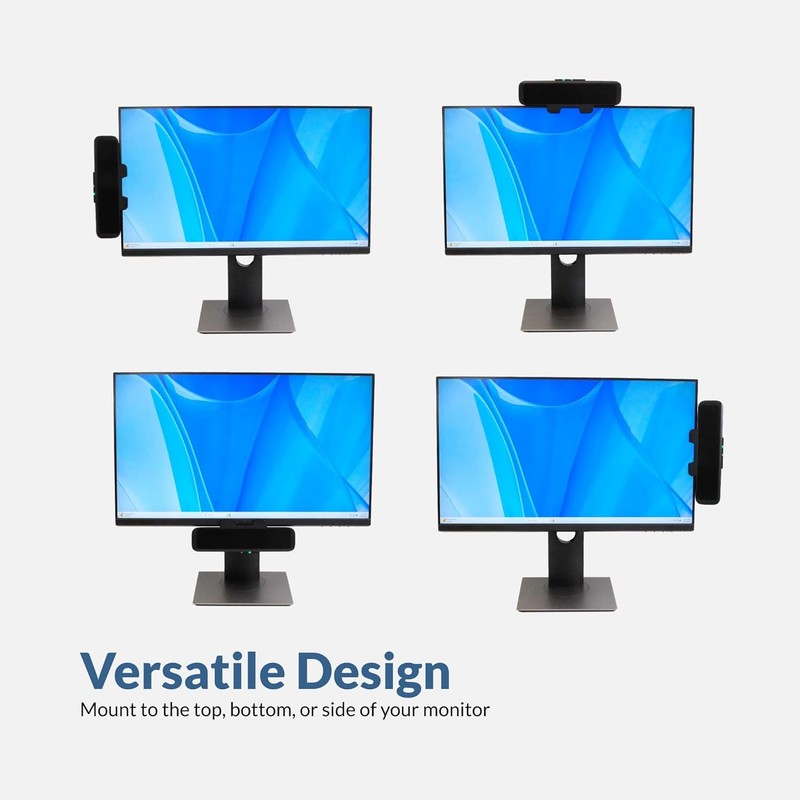 USB Stereo Speaker Bar CA 2890 Clamps to Monitor with Convenient Controls3