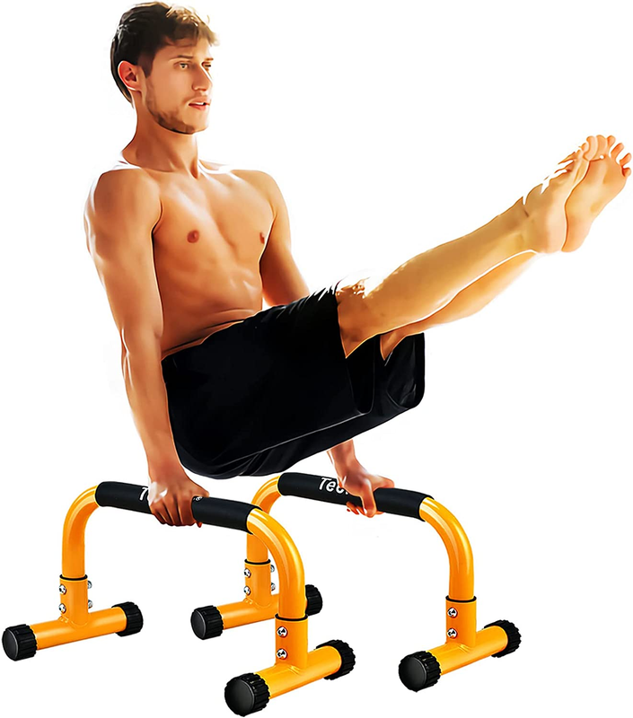 Push Up Parallettes Bars 9.5" Heavy Duty Stand L Sit Dip Handstand Calisthenics10