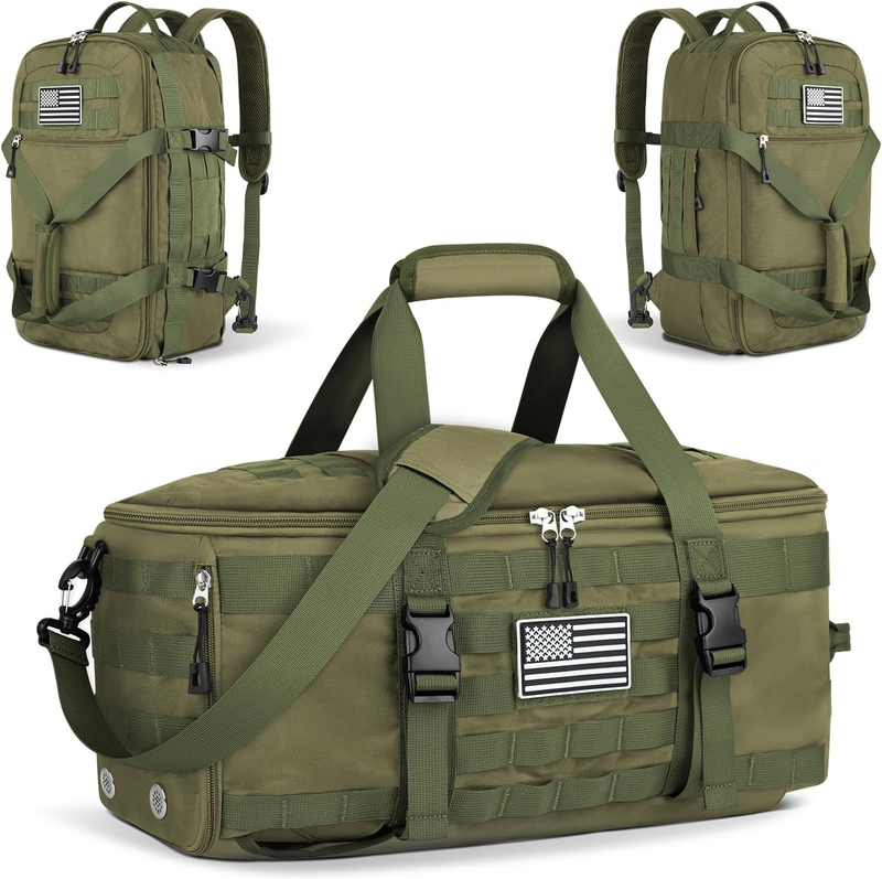 45L Gym Duffle Backpack 3‑in‑1 Duffle & Backpack w/ Shoe Compartment Green10