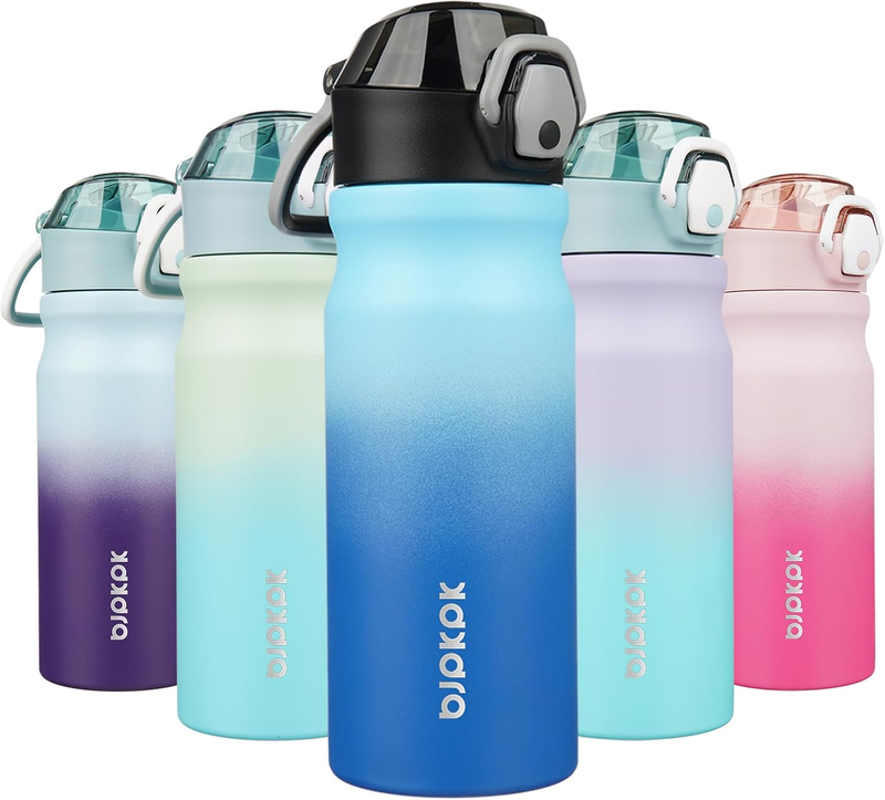 18oz Insulated Water Bottle Stainless Steel Straw Leakproof Sky Blue8