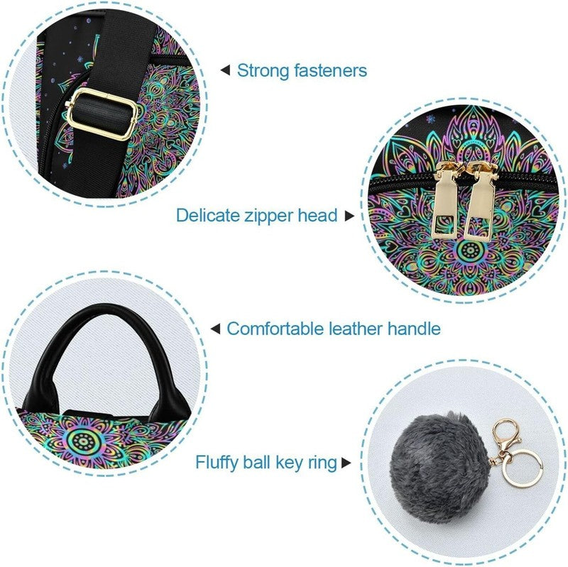 Women Boho Backpack Dreamcatcher Lotus Anti Theft Fashion Shoulder Bag Backpack5