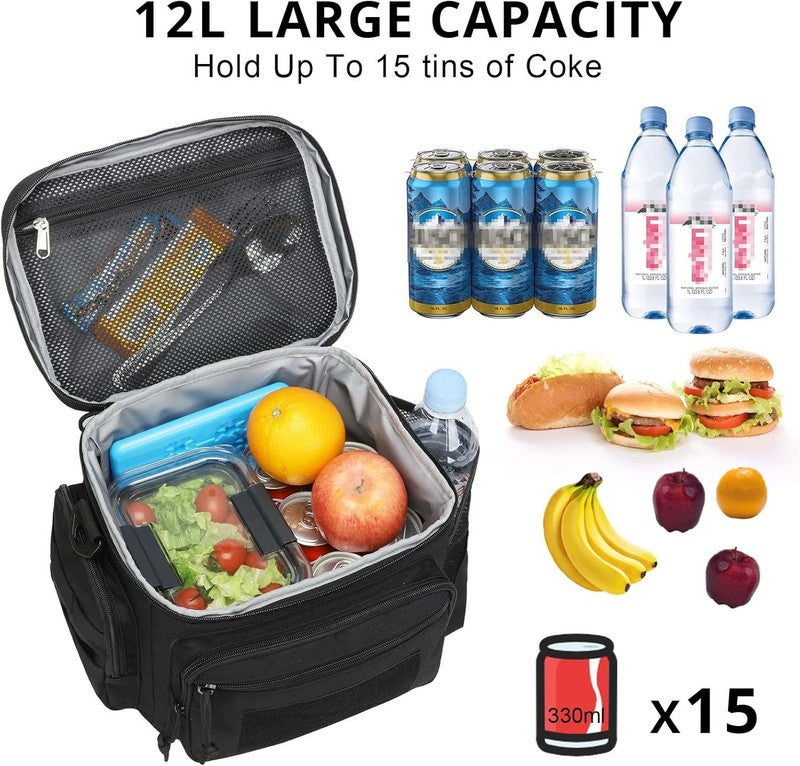 Tactical Lunch Box MOLLE Insulated Leakproof Cooler Bag Black2