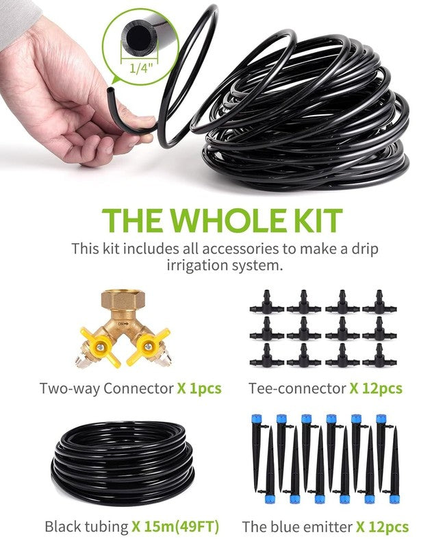 50Ft Automatic Drip Irrigation Kit for Garden, Greenhouse & Lawn5
