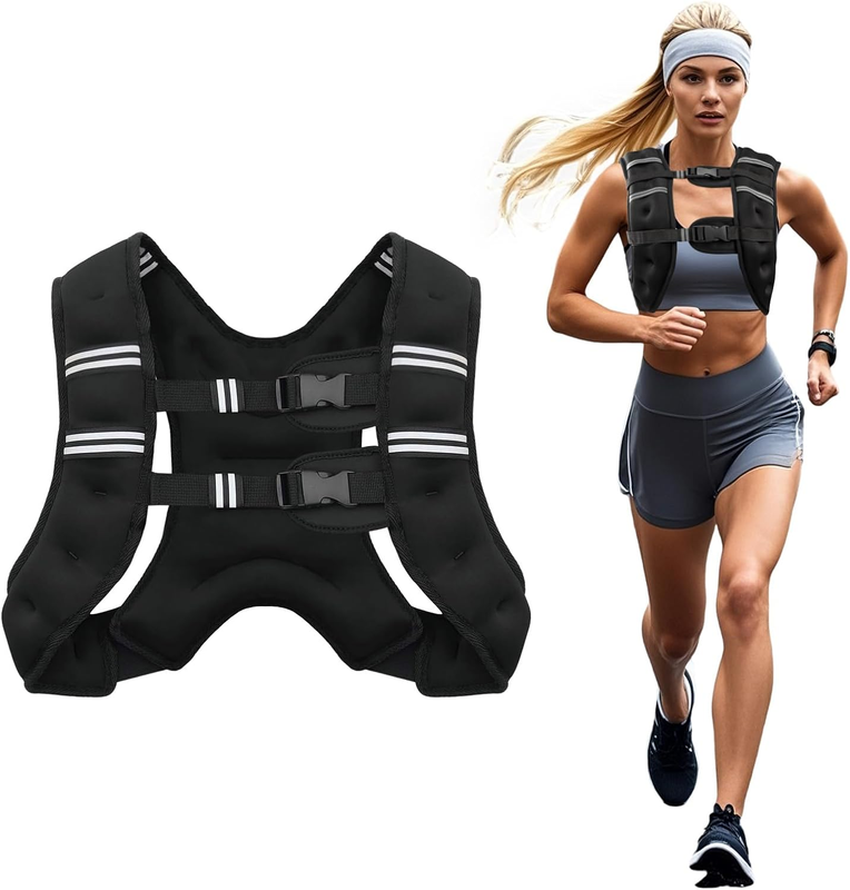 Weighted Vest 12Lb Adjustable Reflective Stripe Strength Training Workout8