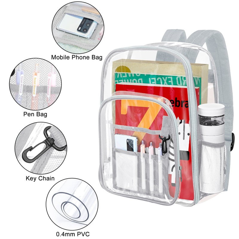 Heavy Duty Clear Backpacks Large Capacity Transparent Waterproof Backpacks for S1