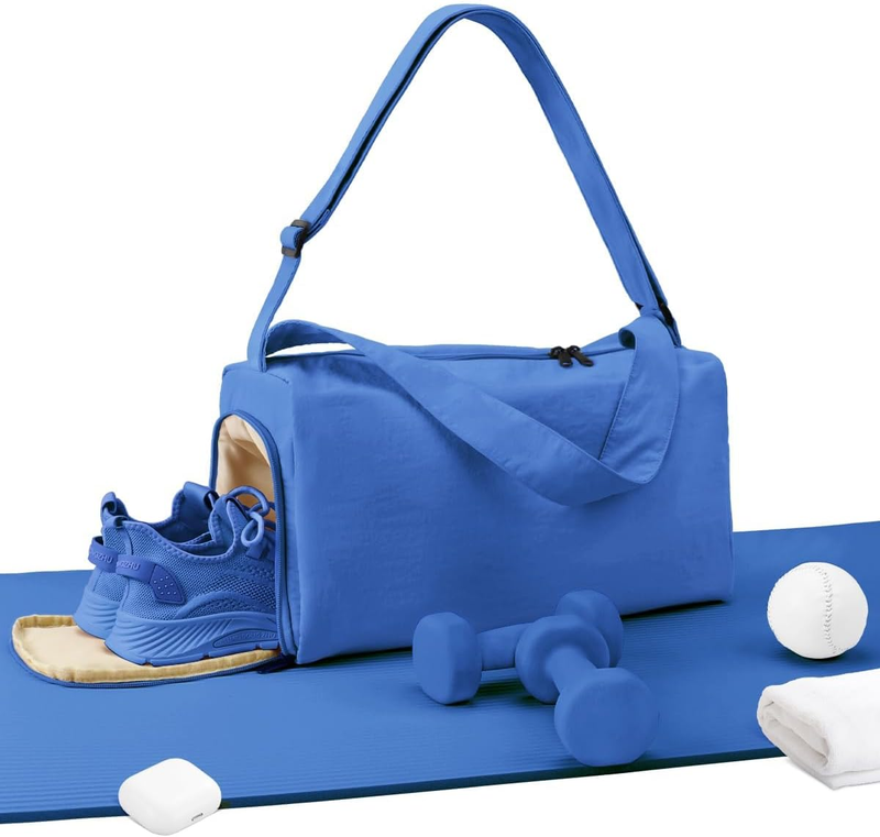 Small Gym Bag Shoes Compartment Duffle Travel Bag Wet Pocket Yoga Pilates Swim10