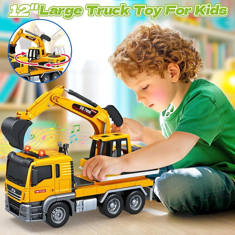 Large Excavator Truck Toy, 3 4 5 6 Year Old Boys Toddlers Toy Truck, Lights & So4