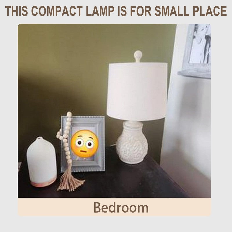 Set of 2 18.5" Retro Farmhouse Table Lamps Resin for Bedroom & Living Room3