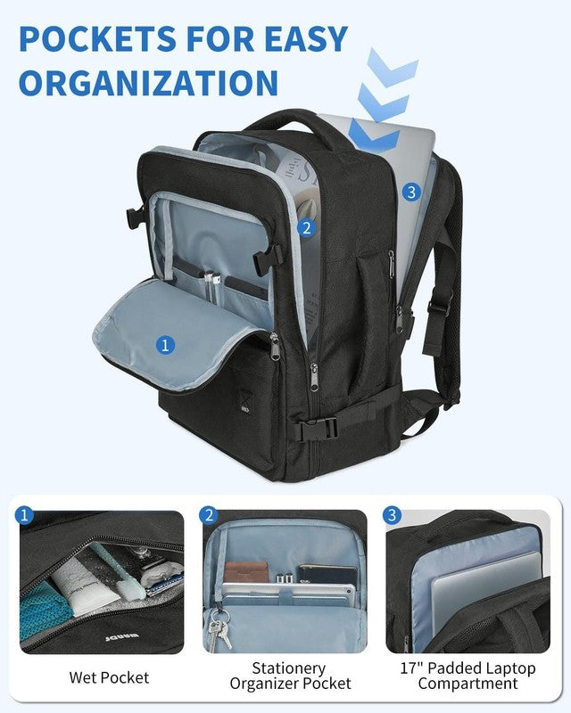Business Travel Backpack Fits 17 Inch Laptop for Personal Item Bag 18X14X8 Clams2