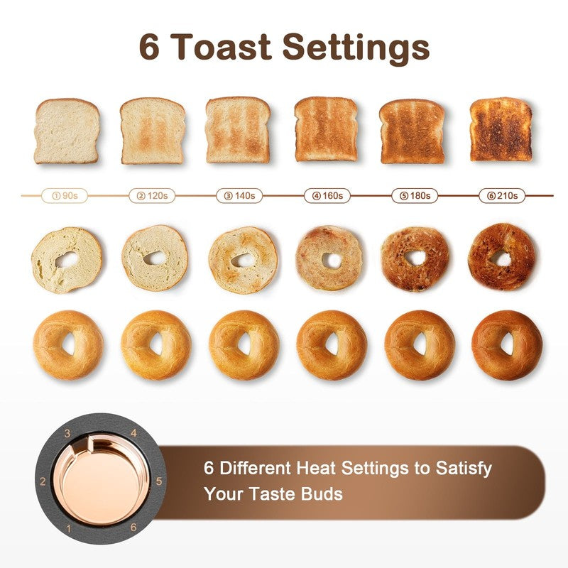 4-Slice Stainless Steel Toaster Digital Timer 1300W Grey with Crumb Tray1
