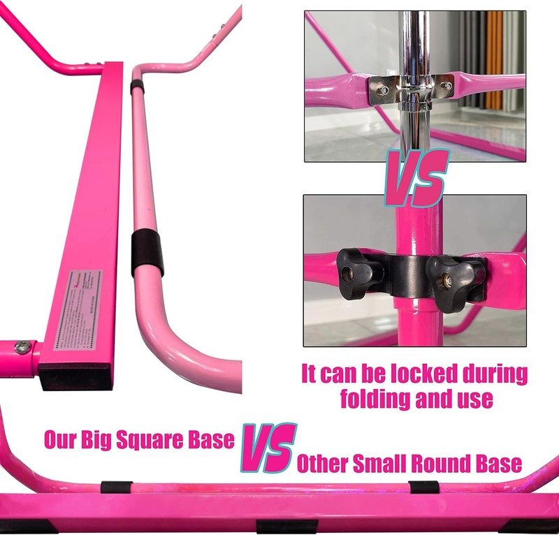 Folding Kids Gymnastics Bar w/ Rings Sturdy Kip Bar Horizontal Home Gym1
