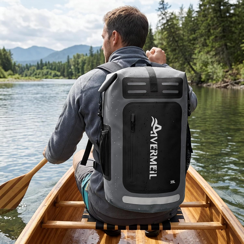 35L Waterproof Dry Bag Backpack Roll Top Hiking Kayak with Phone Case10
