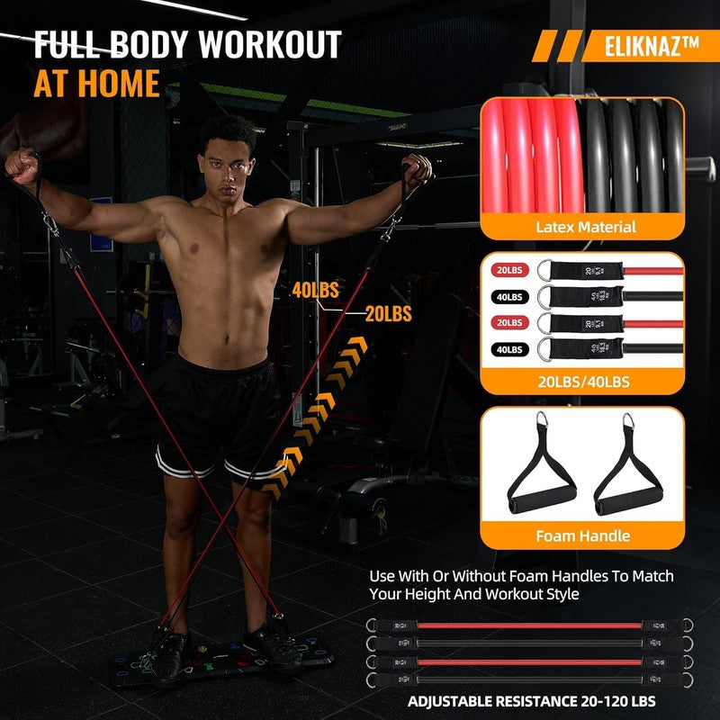 25 in 1 Portable Push Up Board Gym Kit Foldable Workout Set with Accessories5