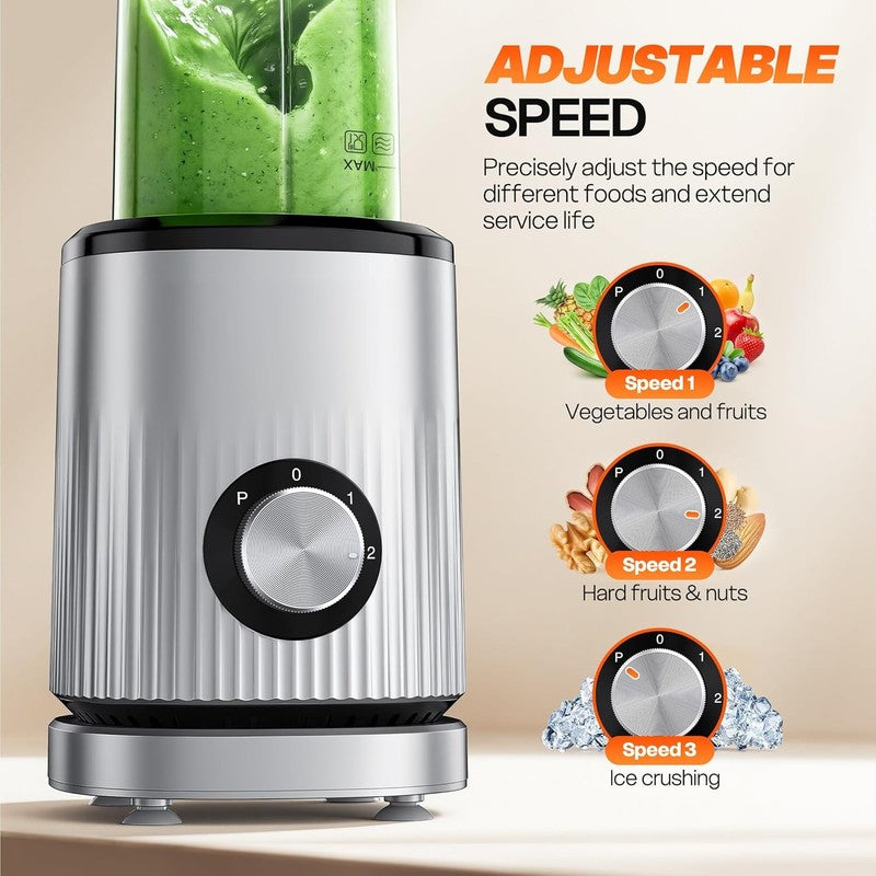 Portable Personal Blender – Smoothie & Shake Maker with 2×24oz Cups and Extra Li4