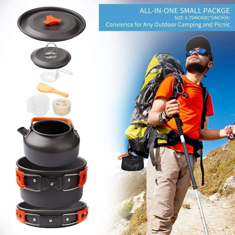 Camping Cookware Set Camping Gear Non Stick Cooking Equipment Lightweight Stacka10