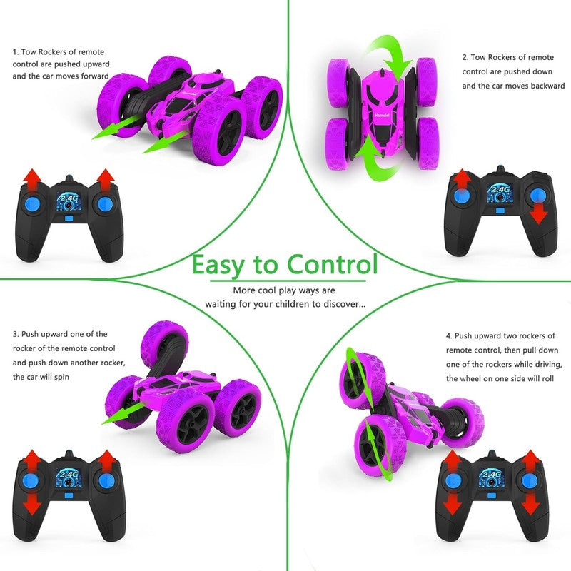 Remote Control Car for Kids, 360° Spinning RC Stunt Car with Lights, 4WD Electri3