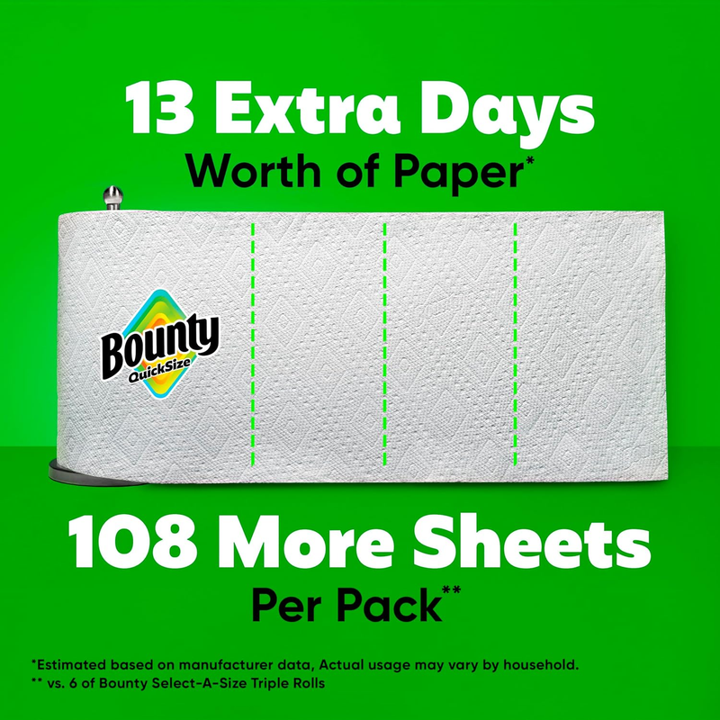 Paper Towels Quick Size White 6 Family Triple Rolls 20 Regular Rolls3