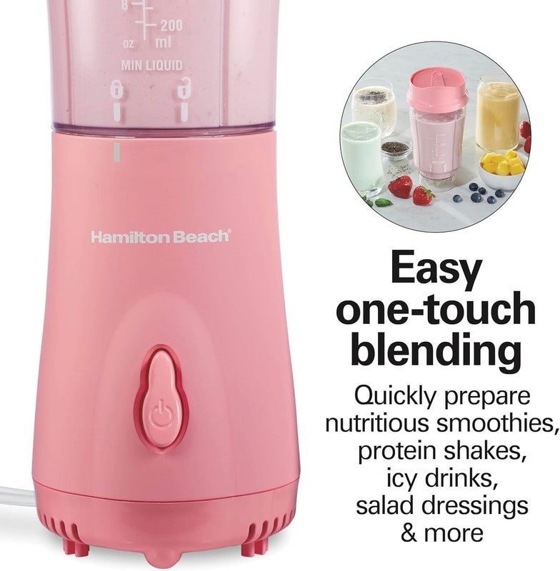 Portable Blender 14Oz BPA Free Cup & Lid, Stainless Steel Blades, Coral 511715
