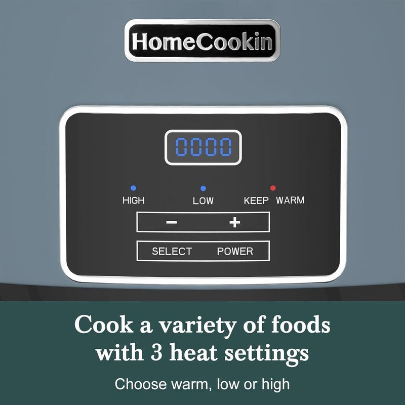 8Qt Programmable Slow Cooker Timer Keep Warm 6+ Servings Blue1