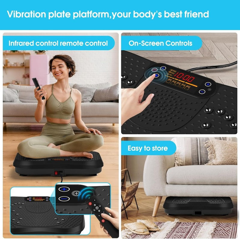 Vibration Plate Exercise Machine 450lbs Whole Body Workout Shake Board1