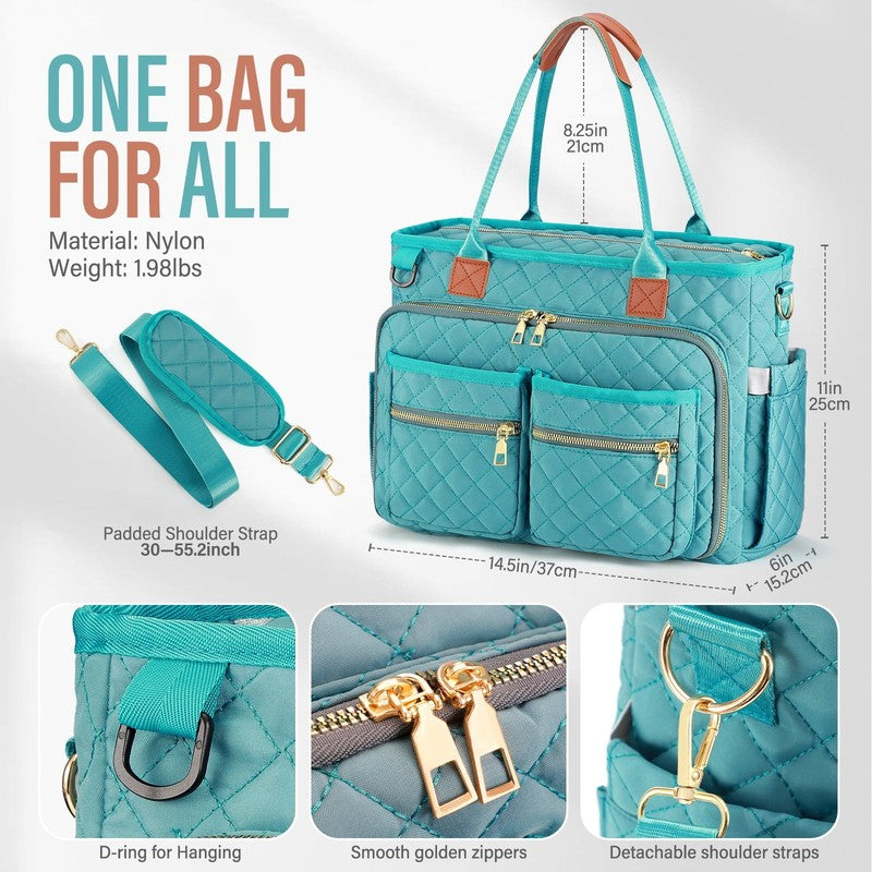 Large Capacity Womens Work Bag Multi-Functional Teacher Tote Bag with Laptop Com1