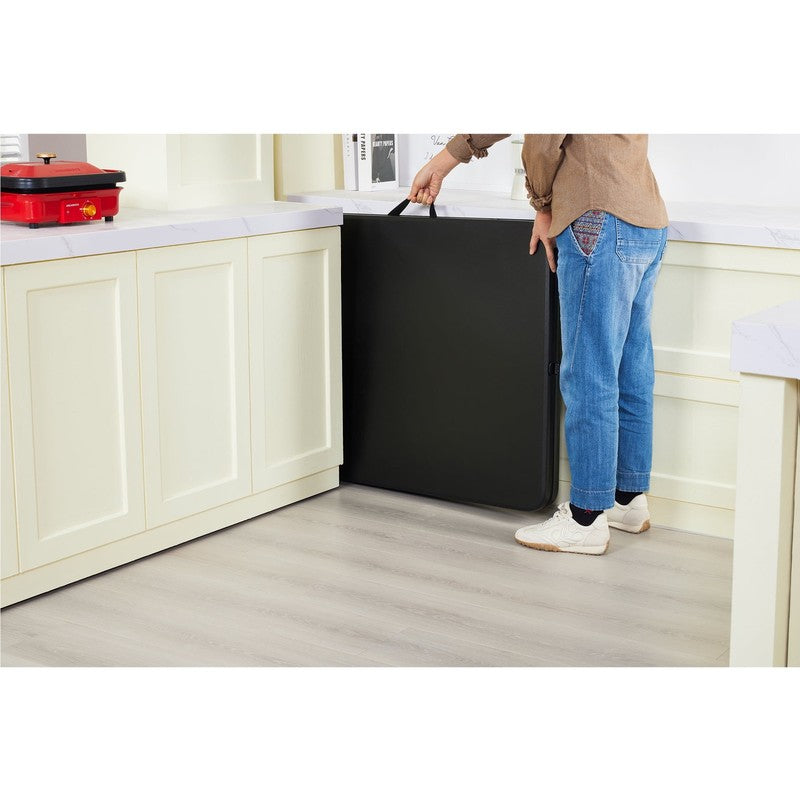 6 Foot Bi Fold Plastic Folding Table Black7
