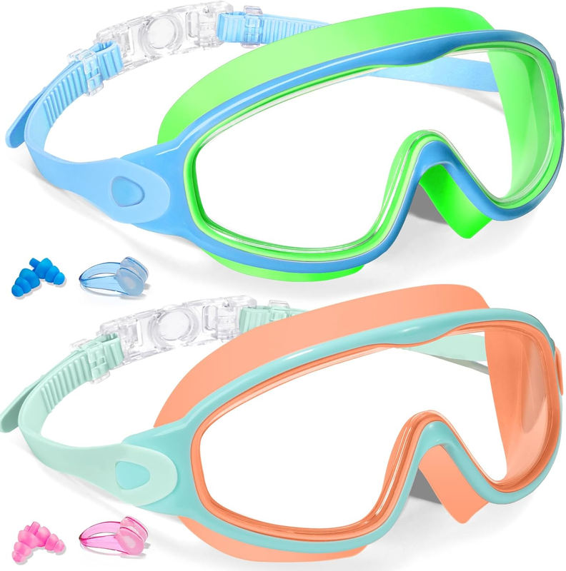 2 Pack Kids Swim Goggles UV Anti Fog Ages 3-15 Pool Boys Girls Youth11