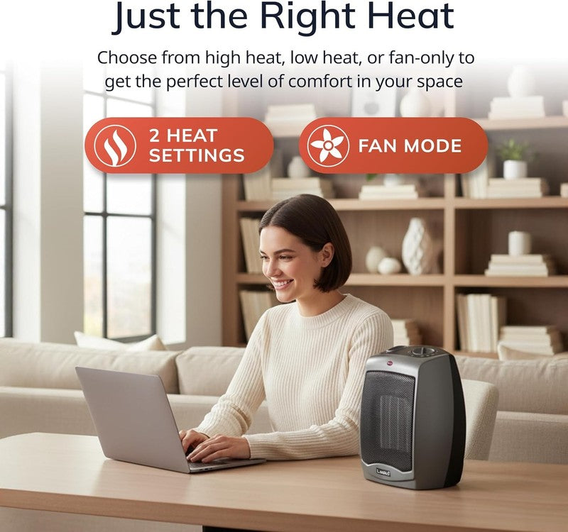 Portable Electric Ceramic Space Heater 1500W with Thermostat Dark Gray2