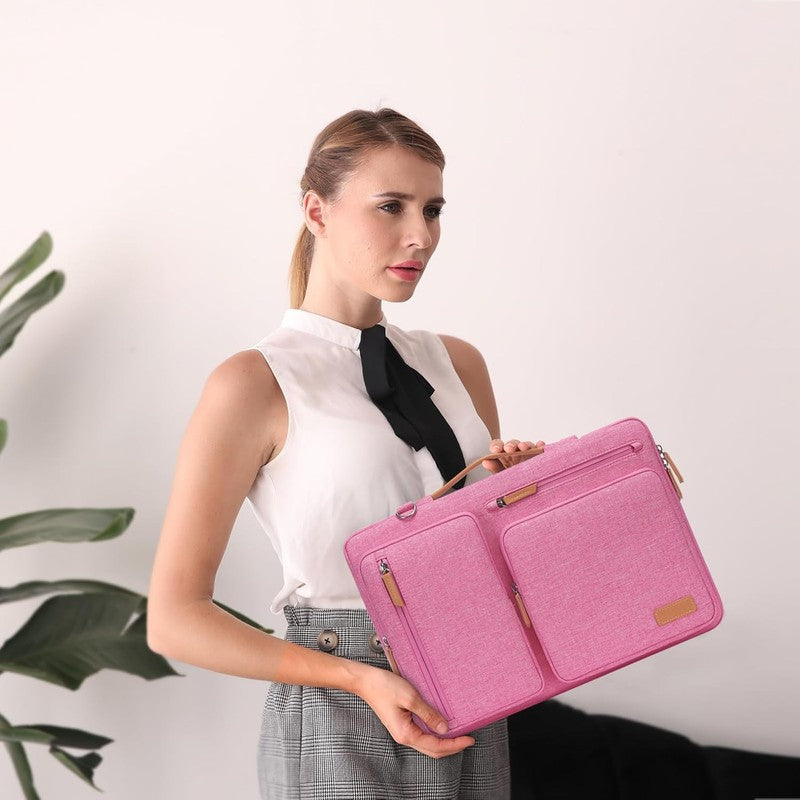 15.6 Inch Laptop Shoulder Bag 360 Protective Messenger 4 Zipper Pockets1