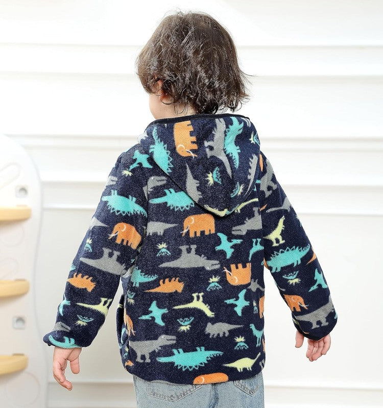 Toddler Fleece Jacket Hooded Zipper Warm Outerwear for Boys & Girls 1 6Y Sizes4