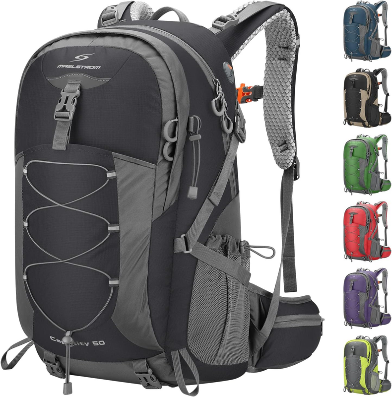 50L Waterproof Hiking Backpack Camping Travel Daypack Black9