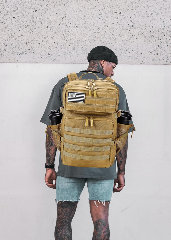 Military 45L Tactical Backpack Khaki MOLLE 3 Day Travel Pack Bag6