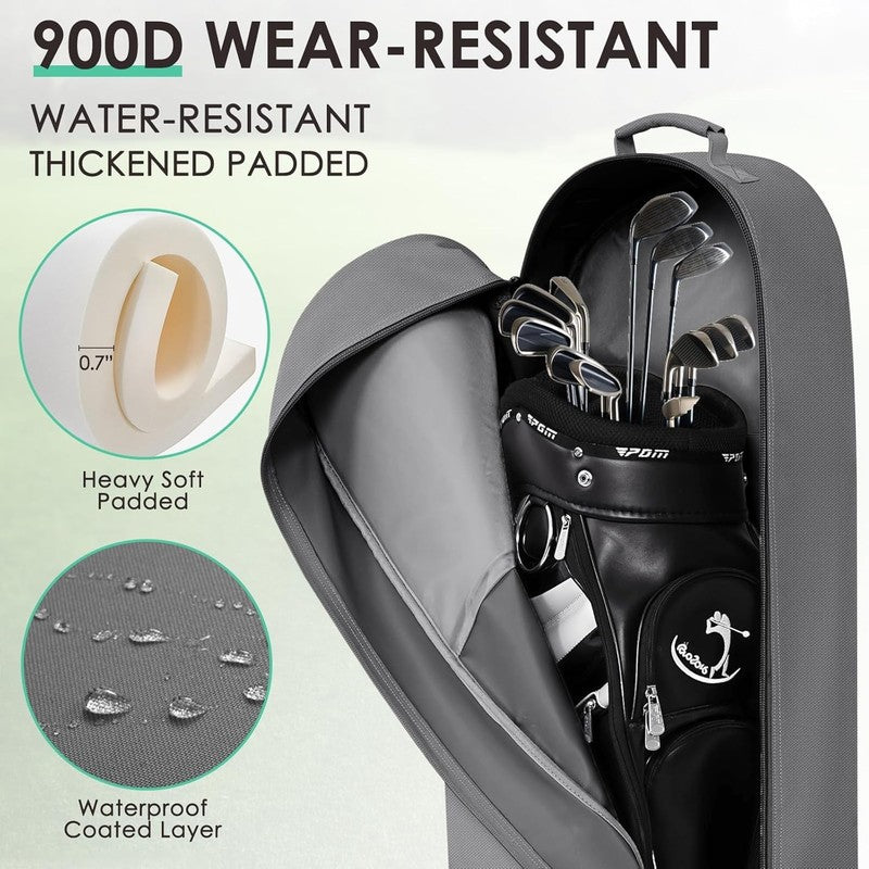 Golf Travel Bag Airline Friendly Hard Soft Case w Adjustable Rod & Should3