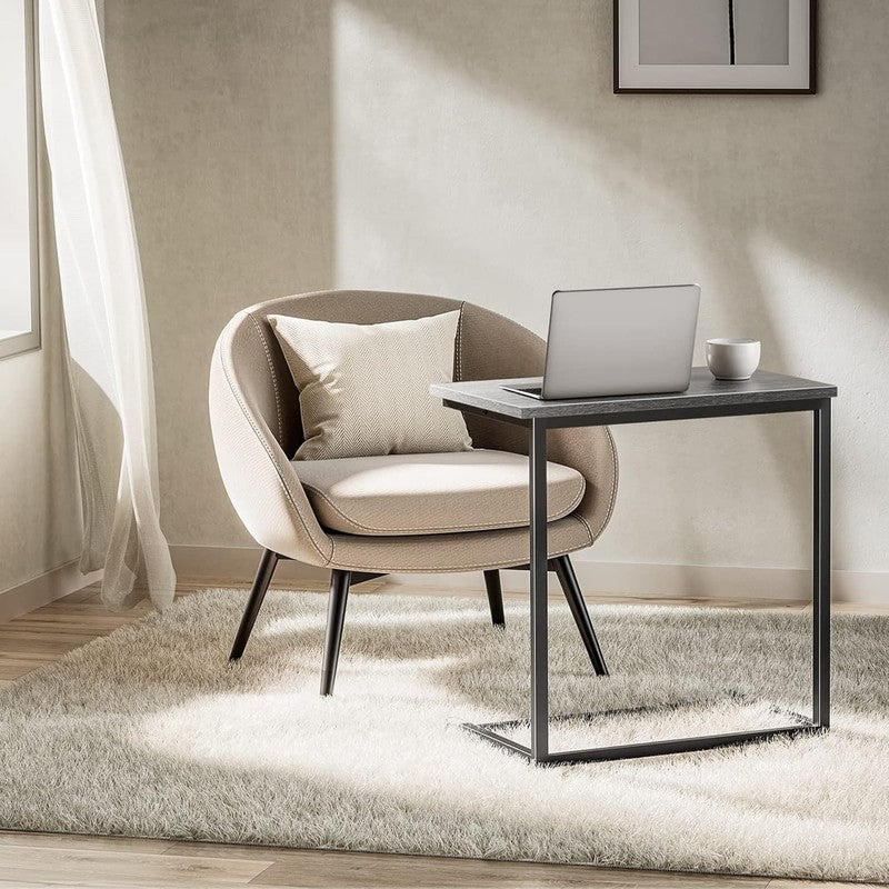 C Shaped End Table 27" High, Slide Under Sofa Side Table for Living Room6