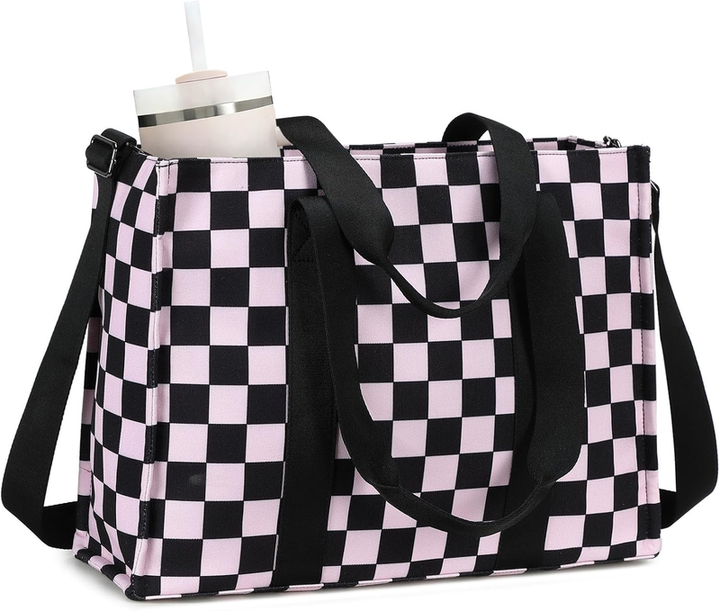 15.6" Laptop Tote Bag Women Canvas Work Messenger Shoulder Office Handbag8