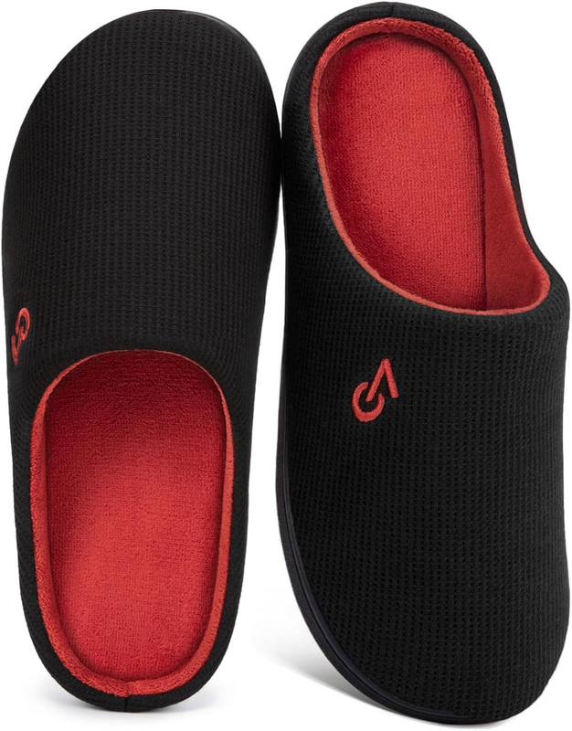 Men'S Two Tone Memory Foam House Slippers Indoor Outdoor Durable Rubber Sole8