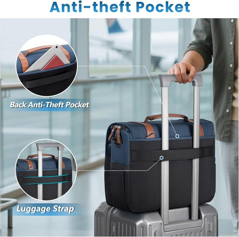 Messenger Bag 15.6 Inch Laptop Satchel USB Port Water Resistant Briefcase5