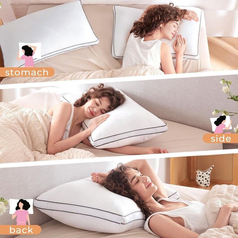 4 Pack Queen Bed Pillows Hotel Collection Down Alternative 20x30"5