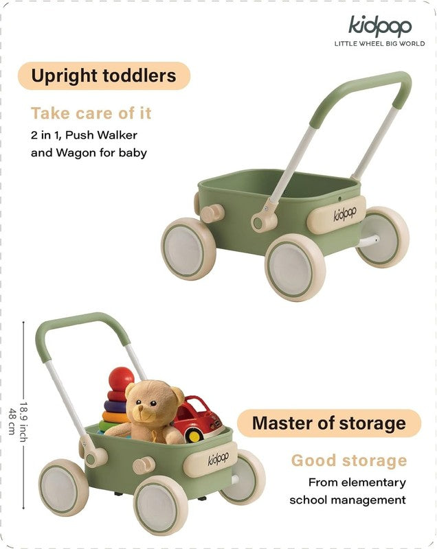 Toddler Push & Pull Wagon Walker 7mo 4yr Birthday Gift Green2