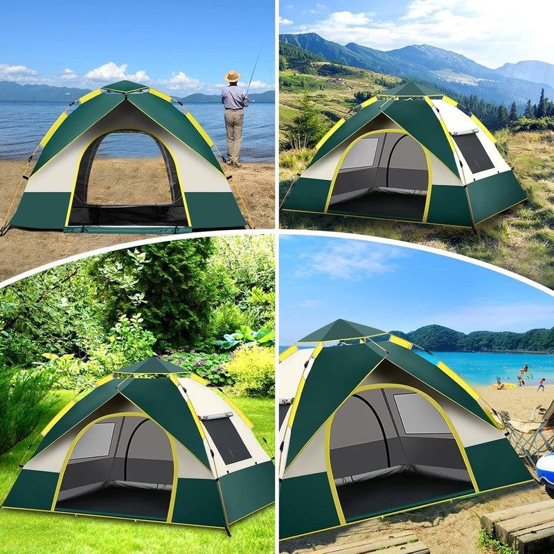 3-4 Person Camping Tent , Pop up Camping Tent Easy Setup Outdoor Tents Rainproof6