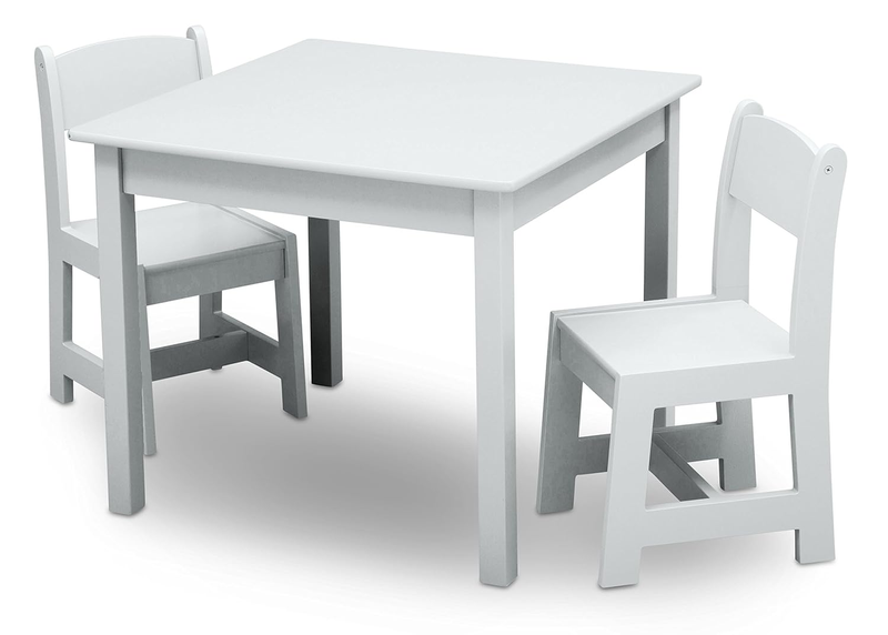 Mysize Kids Wood Table & 2 Chairs 3pc Bianca White Greenguard Gold0