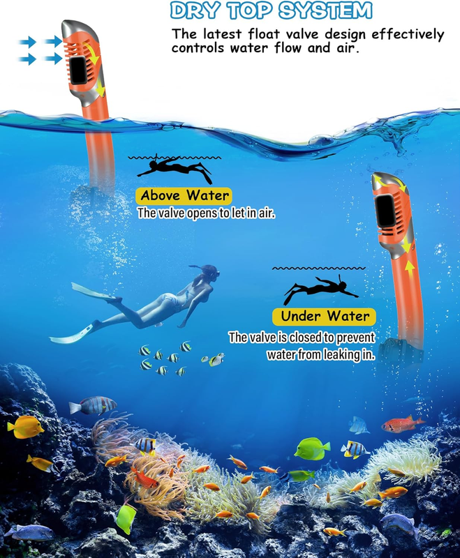 Dry Snorkel Set Panoramic Wide View Anti-Fog Scuba Mask Snorkeling Gear3
