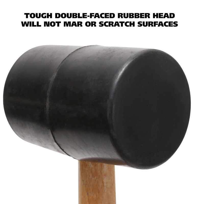Rubber Mallet with Hickory Handle, Black, 32 Oz2
