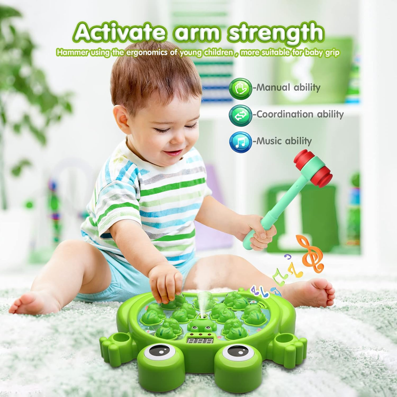 Whack A Frog Game Toy Kids 5 Modes 45 Levels Light Up Musical Toddler Toy3