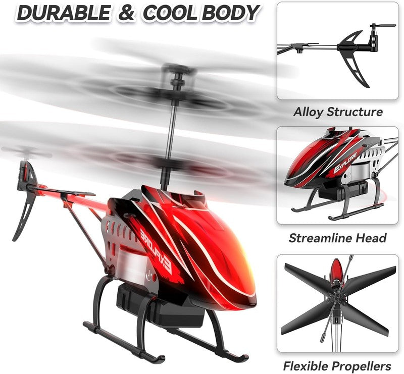 Remote Control Helicopter Kids Toy 30Mins Flight 2 Batteries LED Lights7