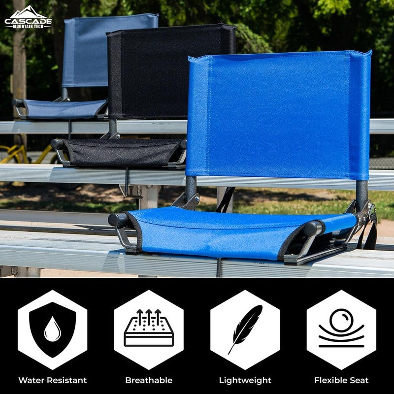 Portable Stadium Seat Chair w/ Hook Lightweight for Bleachers & Games8