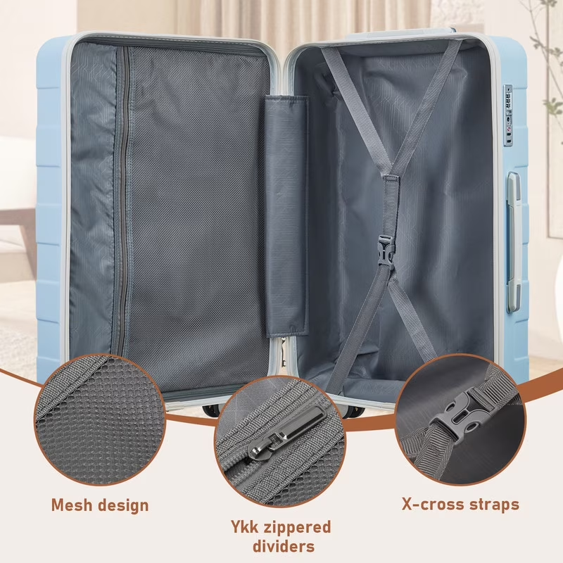 Travel Luggage Set 20in Carry On Duffel Toiletry Bag Blue5