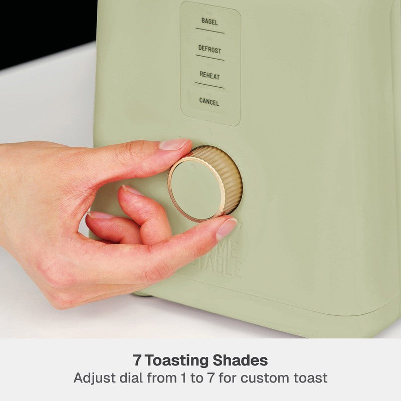 2-Slice Toaster, Extra-Wide Slots with Removable Crumb Tray, Eucalyptus Green4