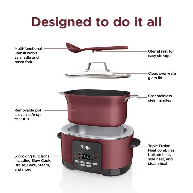 Foodi Possible Cooker, 8.5 Quart, 6 In 1 Multi Cooker, Slow Cooker, Steamer, Gla11