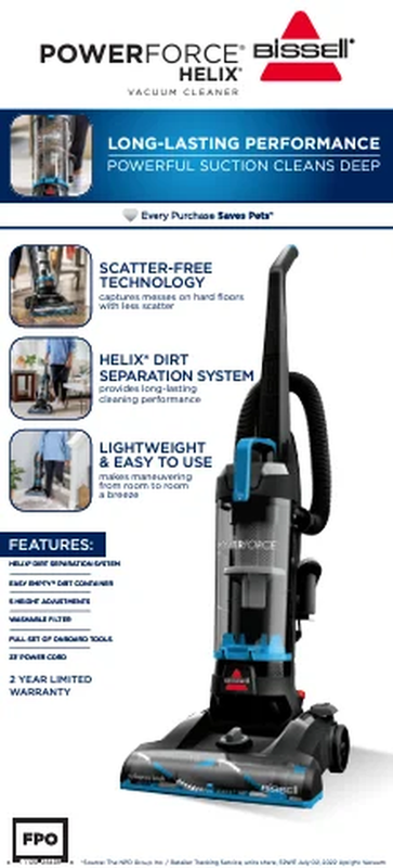 Powerforce Helix Upright Vacuum Bagless Pet Friendly Lightweight Blue Black1